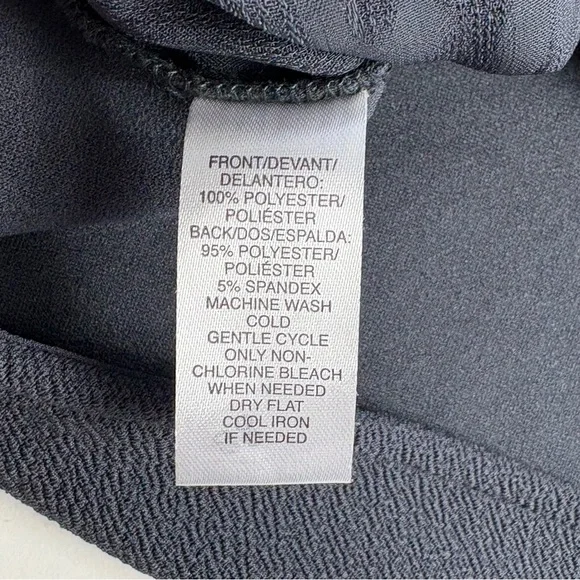 NWT Ann Taylor LOFT Charcoal Gray Textured Mixed Media Shell Blouse • Size L - Picture 8 of 10